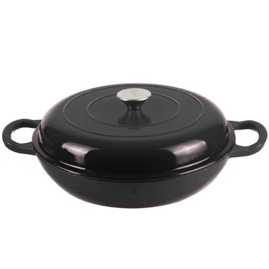 CAST IRON SHALLOW CASSEROLE 26CM BLACK CH1442
