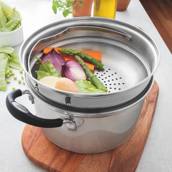 Tramontina Solar Stainless Steel Steamer Set, 2-Piece 65120/100