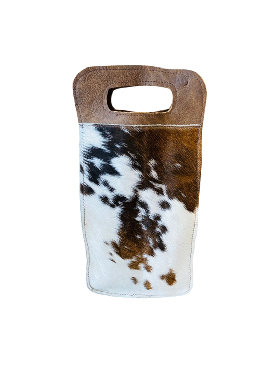Handcrafted Nguni Cowhide Two-Bottle Wine Holder - THS10007