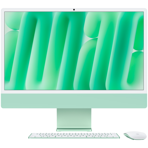 Apple 24-inch iMac with Retina 4.5K display: Apple M4 chip with 10‑core CPU and 10‑core GPU, 24GB, 512GB SSD - Green,Model A3137