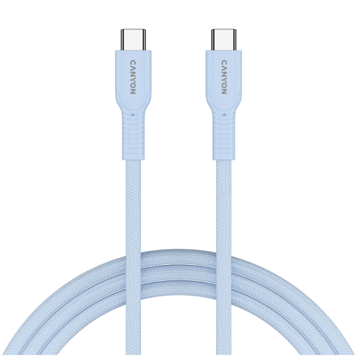 CANYON cable OnWire 60CL C-C 60W COLOR Braided 1m Light Blue