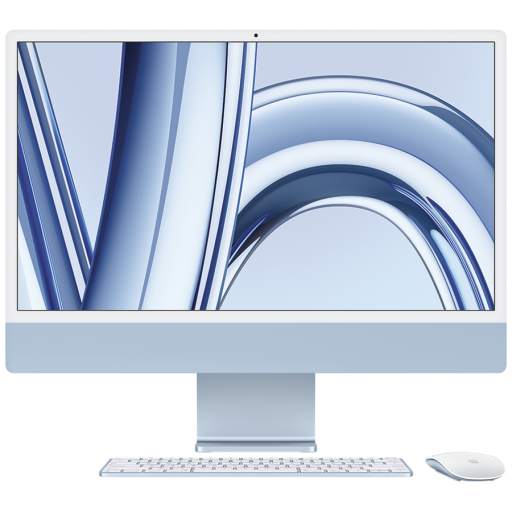 Apple 24-inch iMac with Retina 4.5K display: Apple M3 chip with 8‑core CPU and 8‑core GPU, 256GB SSD - Blue,Model A2874