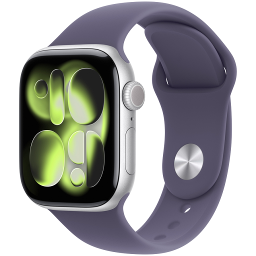 Apple Watch Series 11 GPS 42mm Silver Aluminium Case with Purple Fog Sport Band - S/M,Model A3331