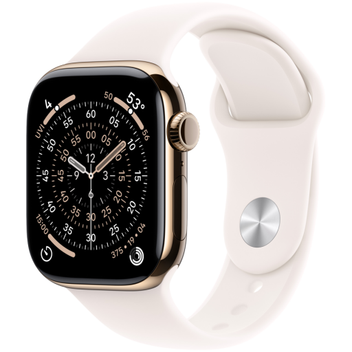 Apple Watch Series 11 GPS + Cellular 42mm Gold Titanium Case with Light Blush Sport Band - S/M,Model A3335