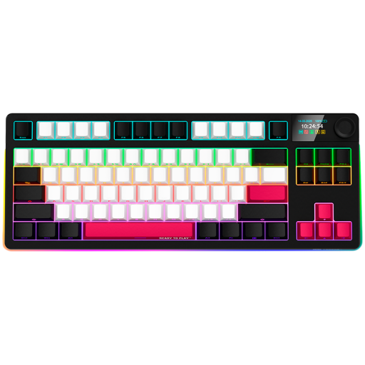 LORGAR KBP70TKLW, Wireless TKL Mechanical Gaming Keyboard Pro, Black/red, EN layout