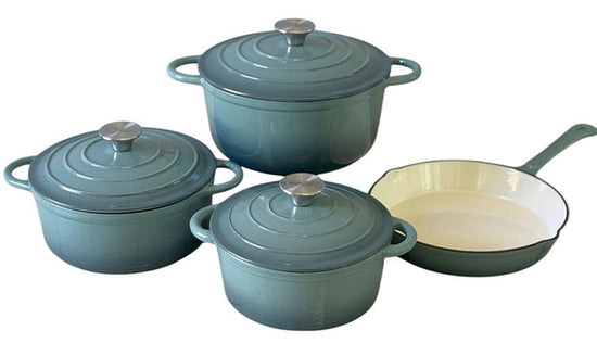 Cast Iron 7 Piece Cookware Pot Set Sea Salt CH1086