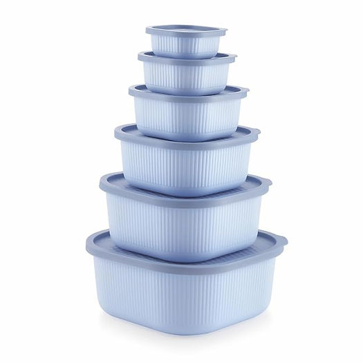 MASTERCOOK MARINA 6PC SQUARE CONTAINER SET- BLUE MCH 05