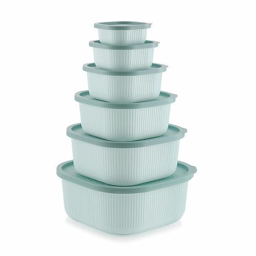 MASTERCOOK MARINA 6PC SQUARE CONTAINER SET-GREEN MCH 07