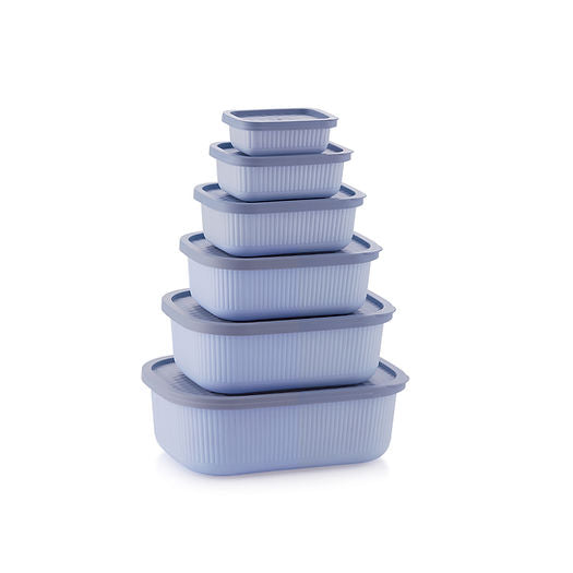 MASTERCOOK MARINA 6PC RECTANGULAR CONTAINER SET- BLUE MCH 08