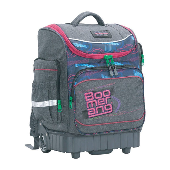 Boomerang Trolley School Bag Hard Base Extra Large Black/Pink S-540-02