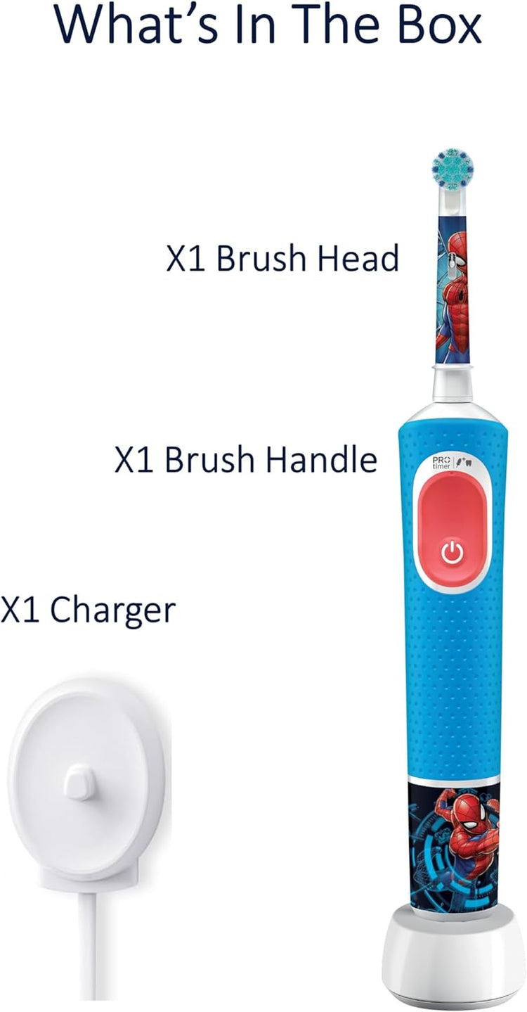 Electric toothbrush set with brush head, handle, and charger on a white background