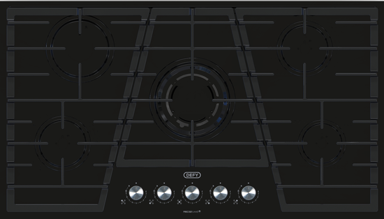 Defy 90cm 5Burner Gas On Glass Hob - DHG931
