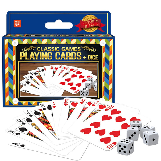 Ambassador - Classic Games - Quality Playing Cards - 2 x Playing Card Decks & 5 Dice