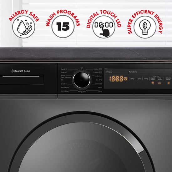 Bennett Read 7KG Front Loader Washing Machine Dark Grey Touch JCW102