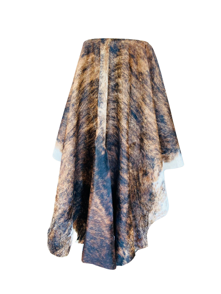 Brown and white Brindle cowhide rug
