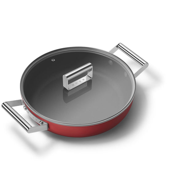 Smeg Non-Stick Deep Pan Cookware Red 28cm CKFD2811RDM