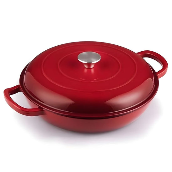 CAST IRON CASSEROLE 26CM RED CH1444