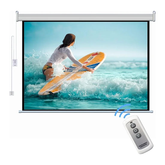 HTPNEO 150-Inch Electronic Projector Screen with Remote 16:9