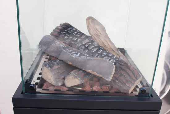 Alva Short Stand Patio Heater - Ceramic Log-Style GHP45