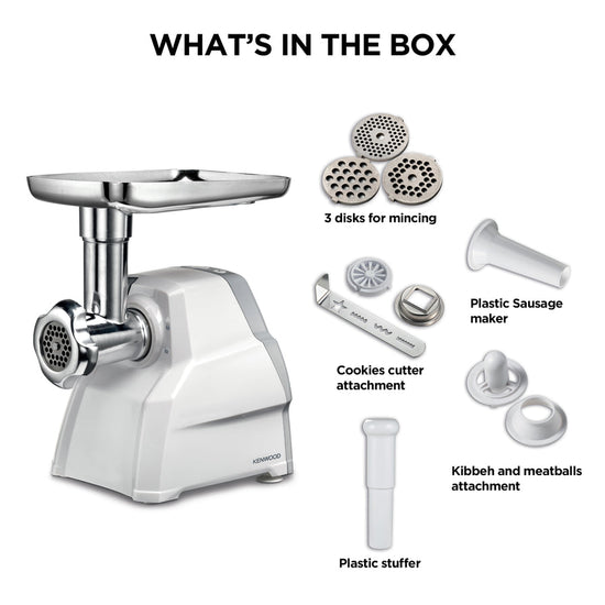 Kenwood - Food Mincer with Cookie Attachment - MGP40.000WH