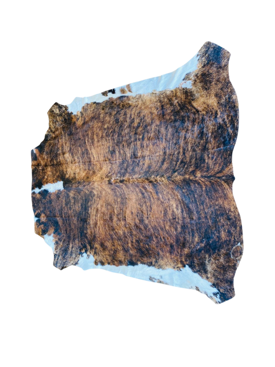 Nguni White ,Black ,Dark Brown and Light Brown Cow Hide Rug 2,07m X 1,75 m- TSH10120