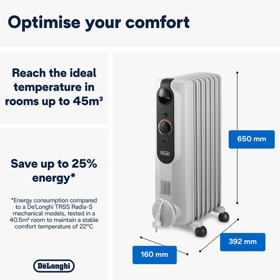 Delonghi Radia S Oil Filled Radiator 7 Fin TRRSE0715