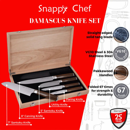 Snappy Chef Damascus Knife-Set SCDK001