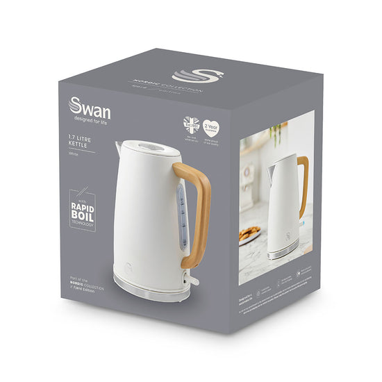 Swan Fjord White Fast Boil 1,7 Litre Cordless Kettle SFK17W