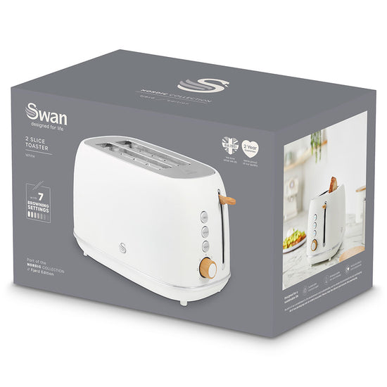 Swan Fjord White 2 Slice Toaster SFT2W