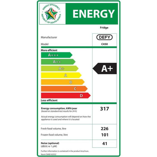Defy NatureLight 327Lt Frost Free Combi Refrigerator - DAC675