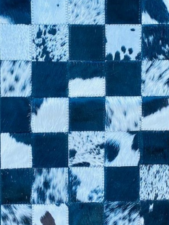 cow hide patchwork table runner