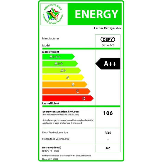 Defy 335L Inox Full Fridge - DFD430