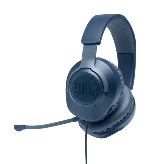 JBL Quantum 100 Wired Over-Ear Gaming Headset With Detachable Mic Blue