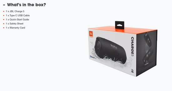 JBL Charge 5 Waterproof Portable Bluetooth Speaker Black