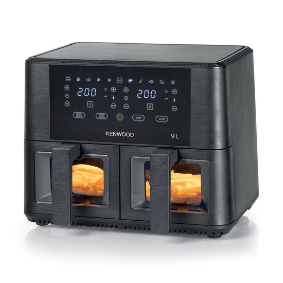 Kenwood - 9L kHealthy Dual Basket Air Fryer with Window- HFG95.000BK