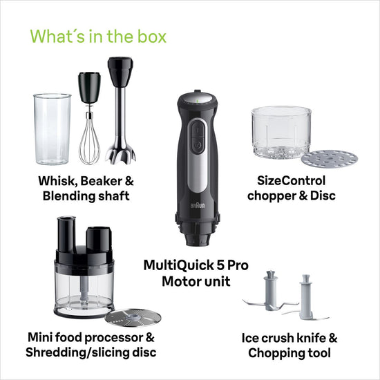 Braun MultiQuick 5 Pro Hand Blender + Mini Processor 1000W - MQ55755M