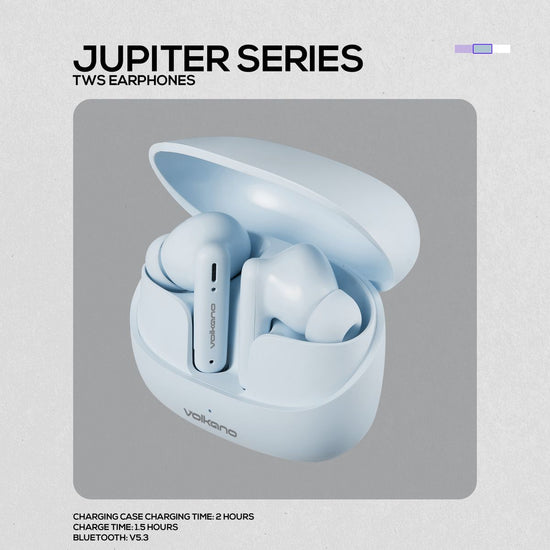 Volkano Jupiter Series (TWS) True Wireless Earphones Pastel Blue VK-1158