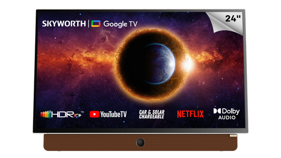 Skyworth 24" STF6800 Portable Google TV with Battery Rust Orange