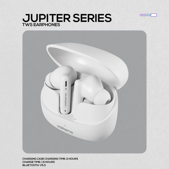 Volkano Jupiter Series (TWS) True Wireless Earphones White VK-1158