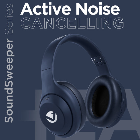 Volkano SoundSweeper Series Active Noise Cancelling Headphones Blue