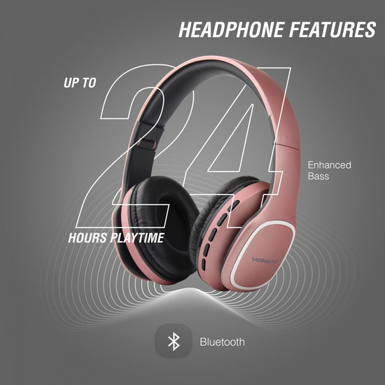 Volkano Phonic Series Bluetooth Headphones Rose Gold