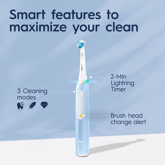 Oral-B iO Series 3 Rechargeable Electric Toothbrush, 3 Smart Modes Blue