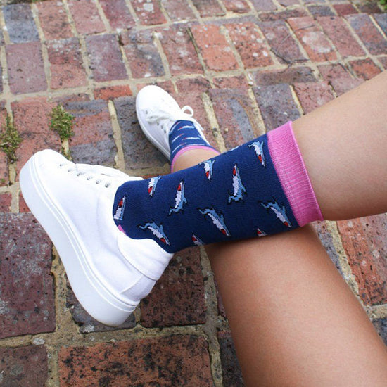 Swole Panda Shark Bamboo Socks Size 4-7