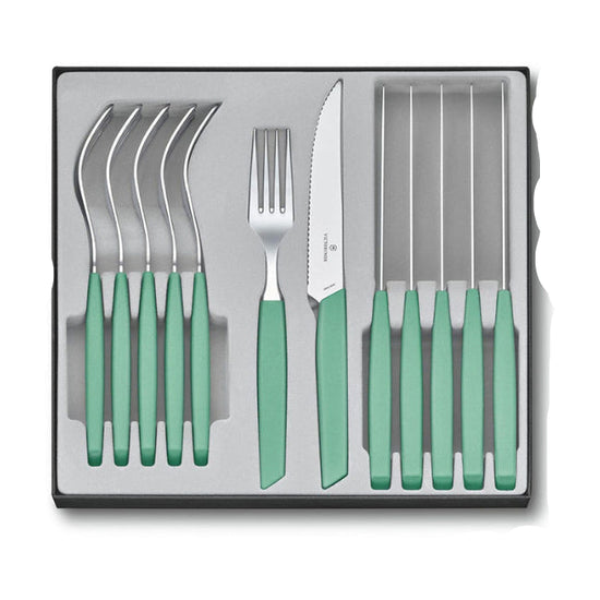 Victorinox Swiss Modern Pointed Steak Knife & Fork Set, 12pc - Mint V6.9096.12W4112