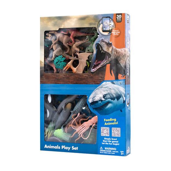 Planet Greenbean - Dinosaur and Ocean Animal Playset - 30pcs