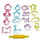 Greenbean - Large Cookie Cutter & Rolling Pin Set - Pastel - 17pcs