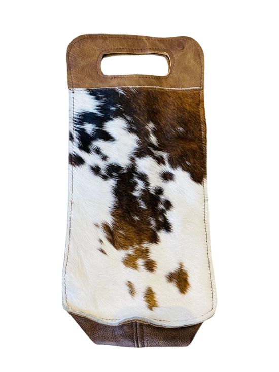 Handcrafted Nguni Cowhide Two-Bottle Wine Holder - THS10007