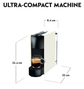 Nespresso Essenza Mini Coffee Machine with Aeroccino Milk Frother Bundle - White - 90009455