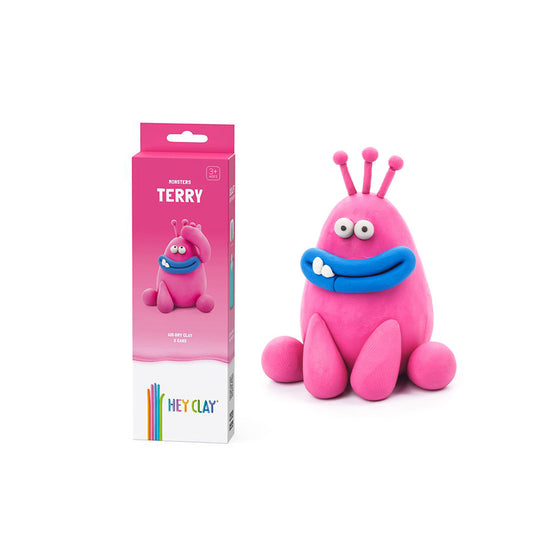 Hey Clay - Modelling Air-Dry Clay with Fun Interactive App - Terry, series Monsters, 3 cans
