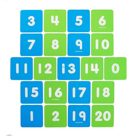 EDX Education - Number Pads 1-20 20cm x 20cm 21pcs 2 Colours